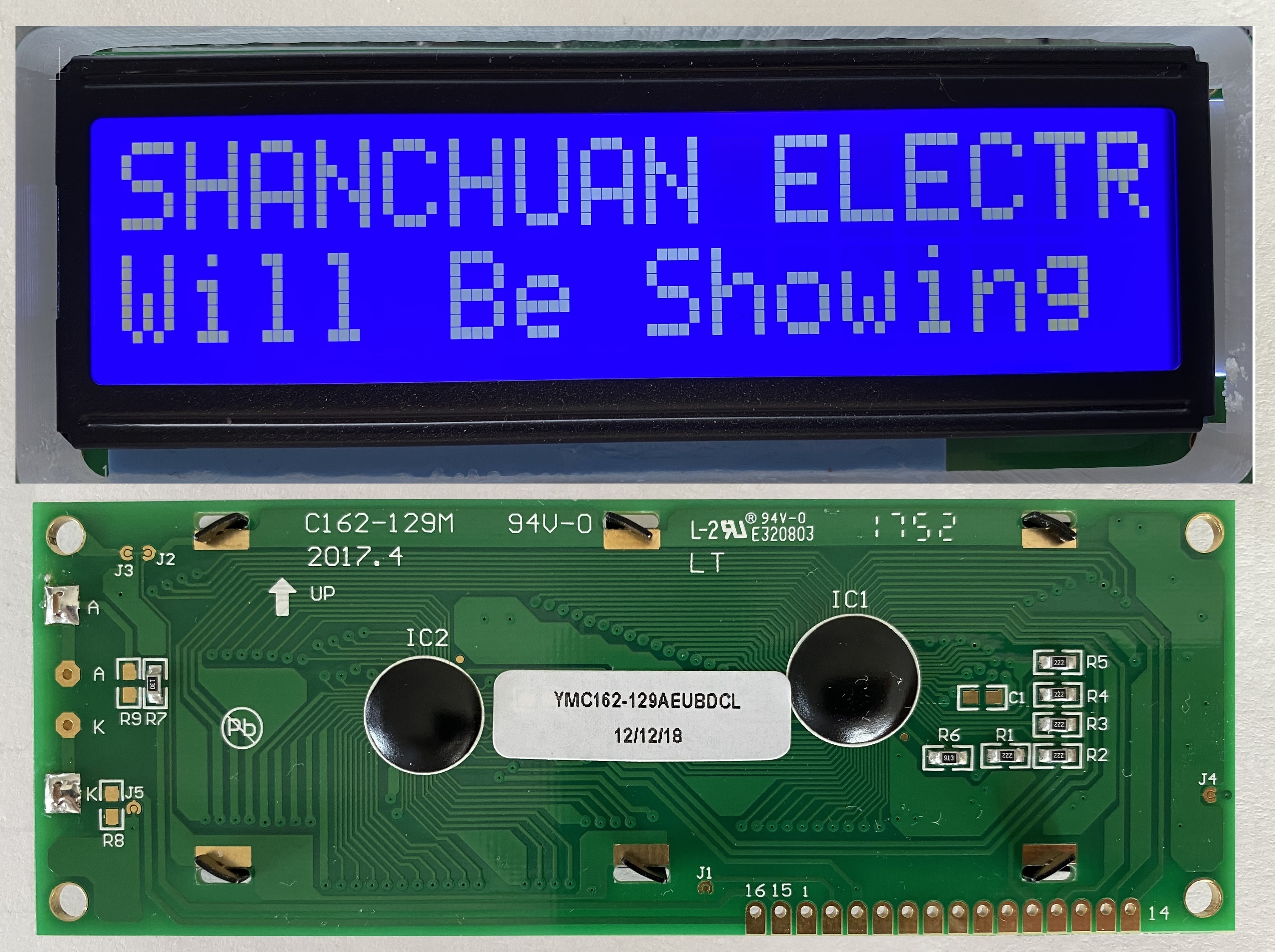 YMC162129AEUBDCL Display LCD Alfanumerici 16x2 Yes Optoelectronics