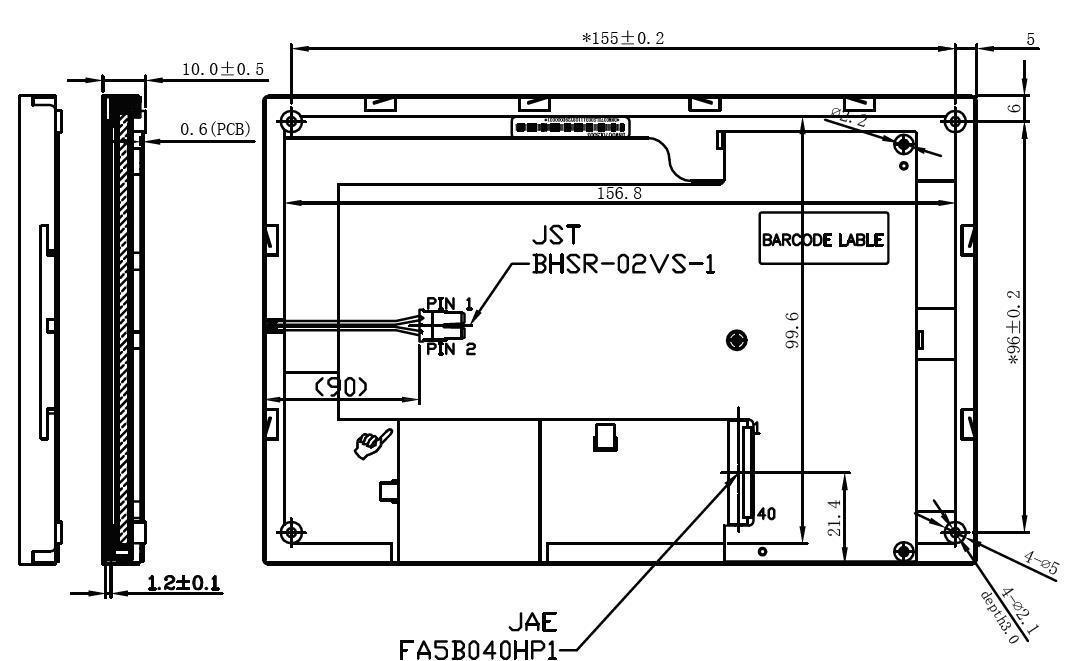 YTS700RLAB02101N Display LCD Display TFT Yes Optoelectronics LTD