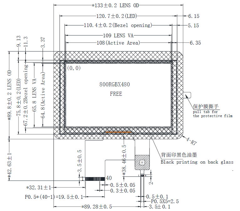 YTS500RLBA01100C Display LCD Display TFT Yes Optoelectronics LTD